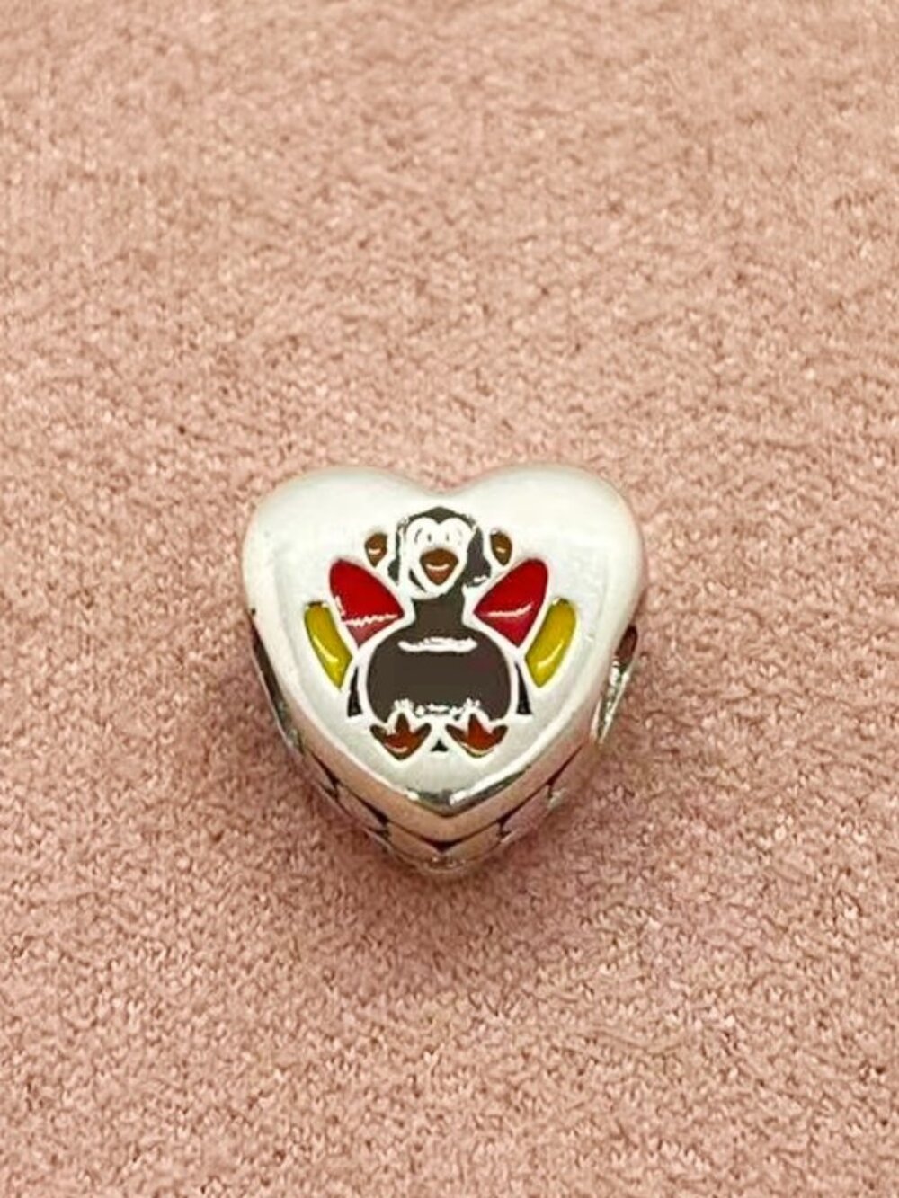Pandora Thankful For You Turkey Charm heart Bead Charm Pendant